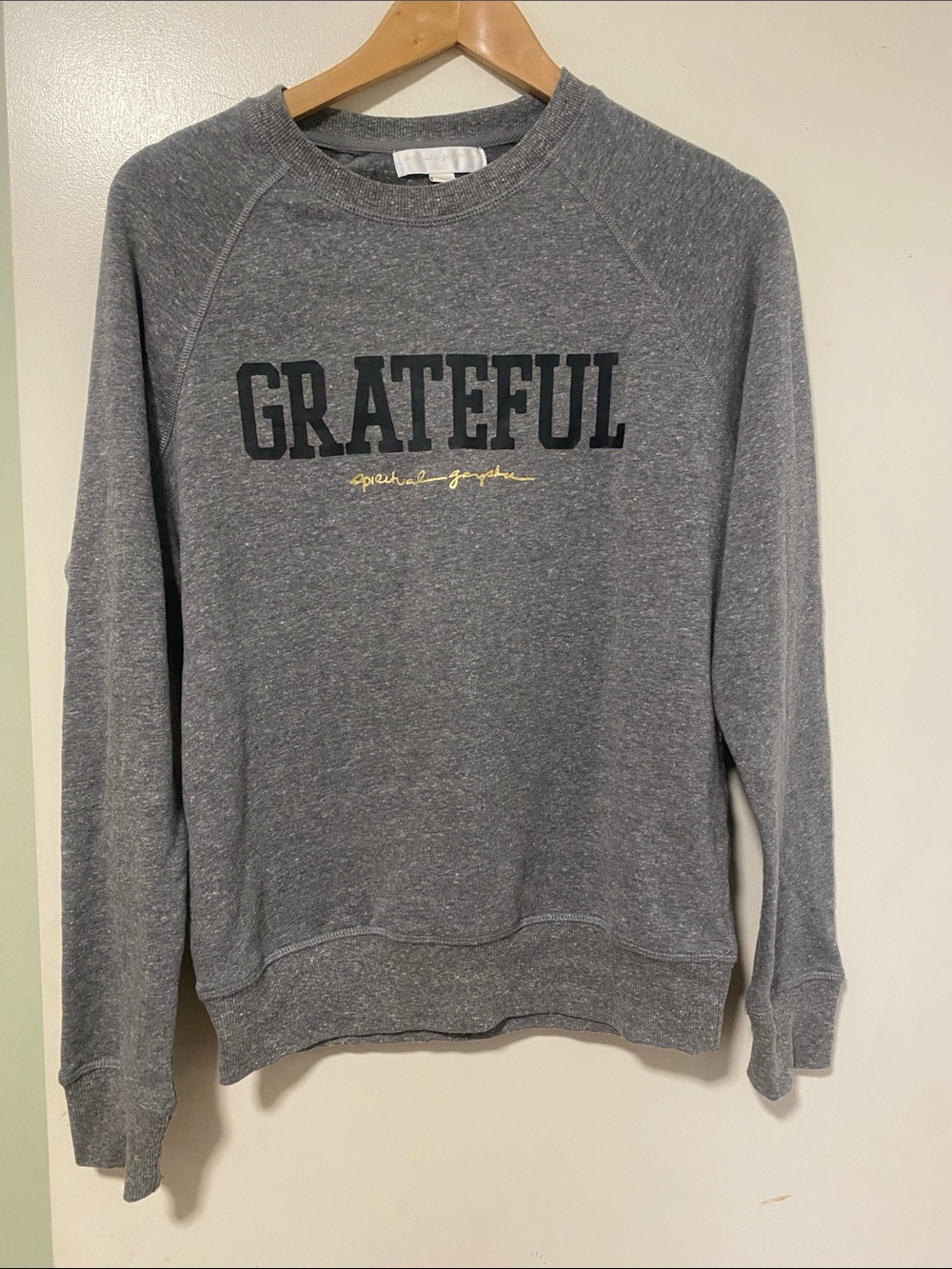 NWOT Spiritual Gangster Gray "GRATEFUL". Size Small
